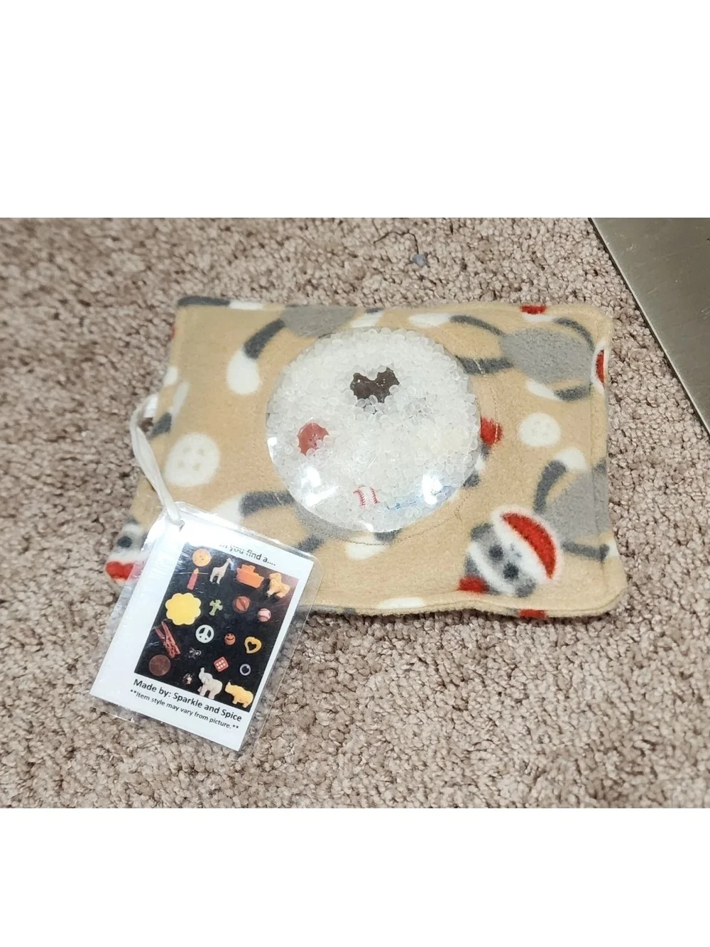 Sock Monkey Find It I Spy Bead Pellet Toy Pillow Search Toddler
